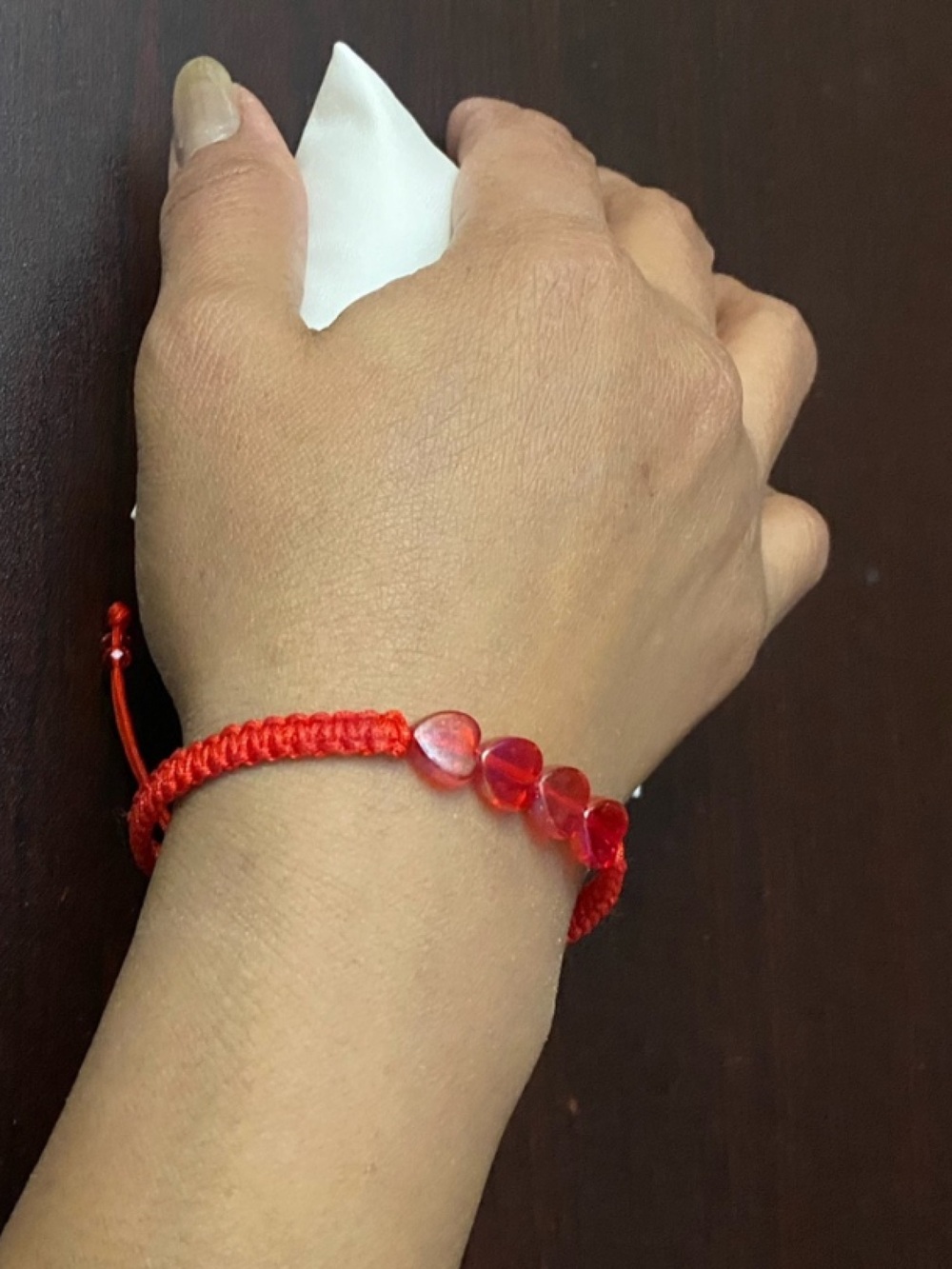 friendship Red Heart macrame knotted Bracelet